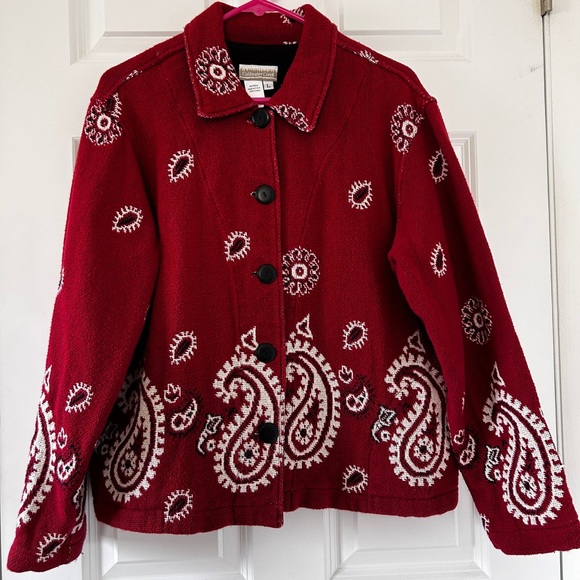 Paisley button up sweater - Picture 1 of 5